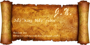 Jókay Nándor névjegykártya