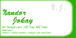 nandor jokay business card